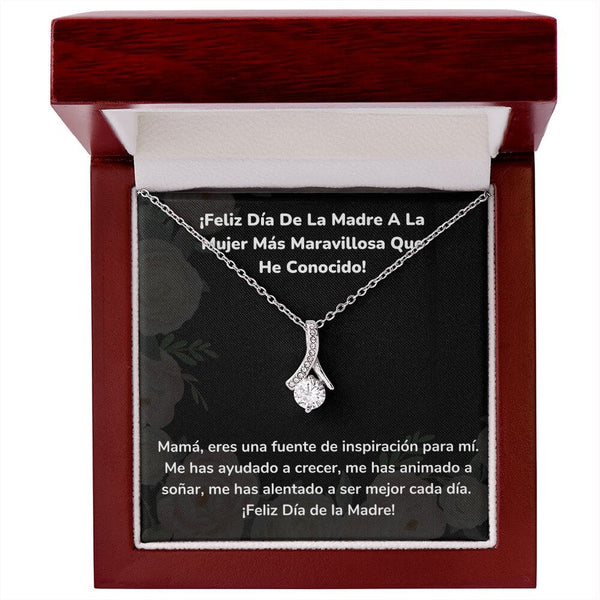 ¡Feliz Día De La Madre A La Mujer Más Maravillosa Que He Conocido! Collar Belleza Seductora (Alluring Beauty) Jewelry/AlluringBeauty Acabado en oro blanco de 14 k Luxury Box 