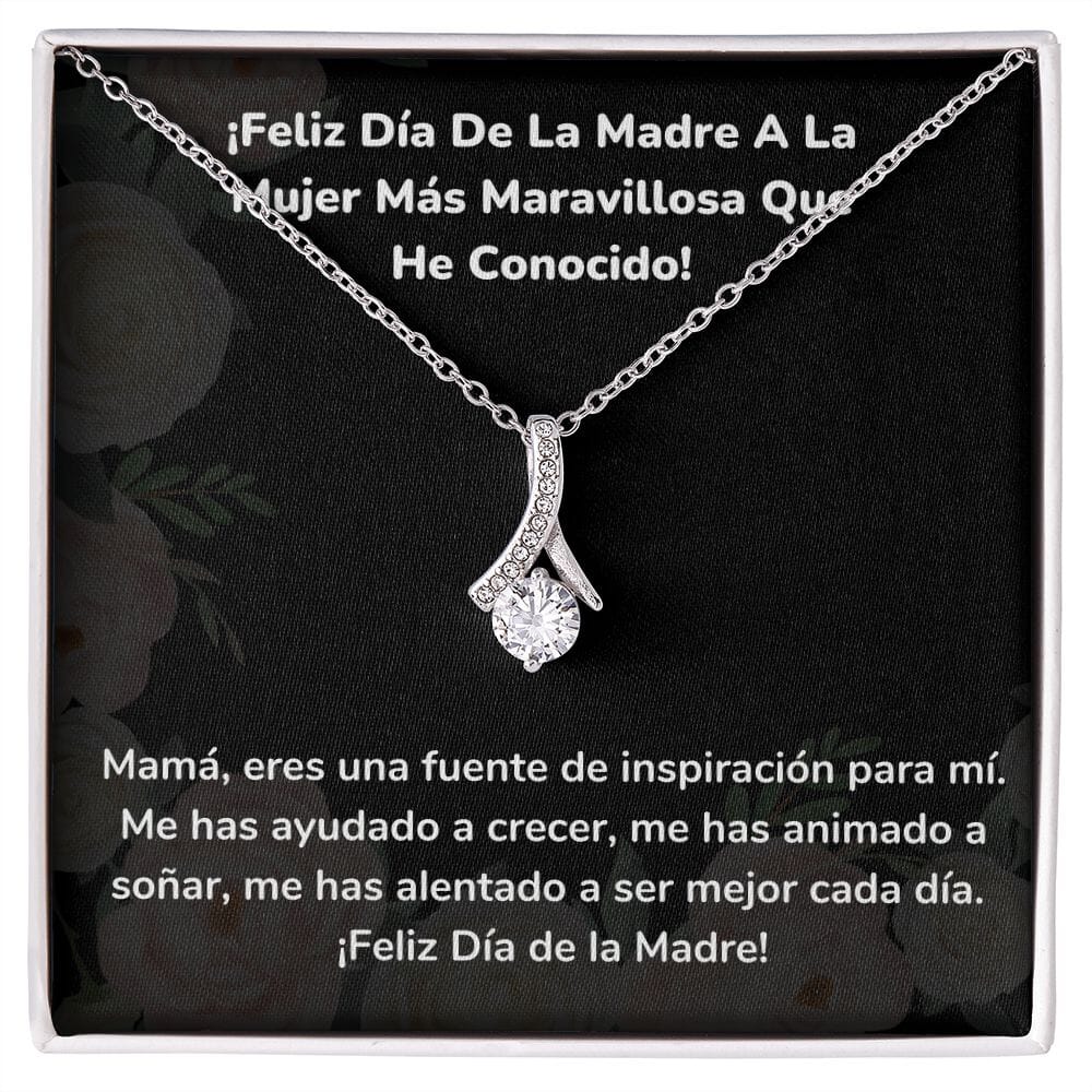 ¡Feliz Día De La Madre A La Mujer Más Maravillosa Que He Conocido! Collar Belleza Seductora (Alluring Beauty) Jewelry/AlluringBeauty Acabado en oro blanco de 14 k Standard Box 
