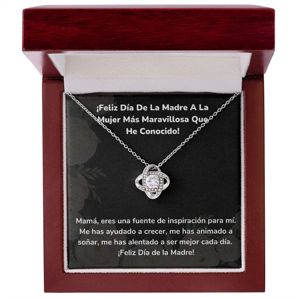 ¡Feliz Día De La Madre A La Mujer Más Maravillosa Que He Conocido! Jewelry Acabado en oro blanco de 14 k Caja de Lujo Madera Con Luz Led 