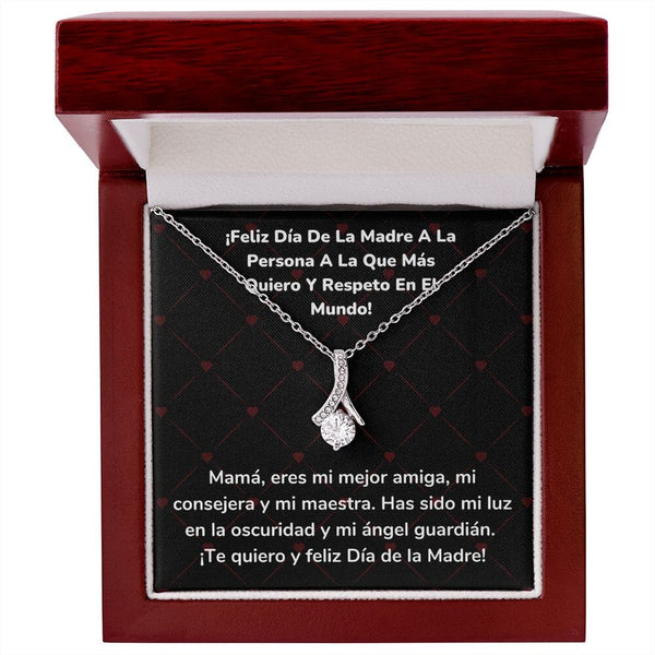 ¡Feliz Día De La Madre A La Persona A La Que Más Quiero Y Respeto En El Mundo! Collar Belleza Seductora (Alluring Beauty) Jewelry/AlluringBeauty Acabado en oro blanco de 14 k Luxury Box 