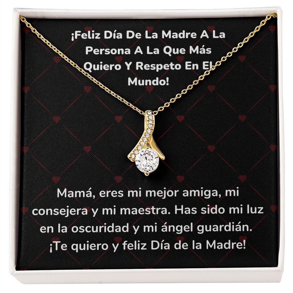 ¡Feliz Día De La Madre A La Persona A La Que Más Quiero Y Respeto En El Mundo! Collar Belleza Seductora (Alluring Beauty) Jewelry/AlluringBeauty Acabado en Oro Amarillo de 18 quilates Standard Box 