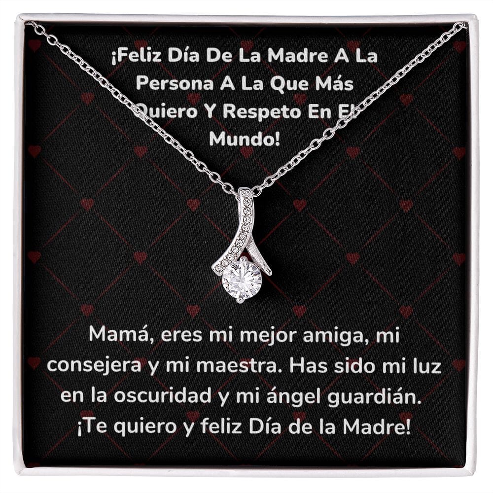 ¡Feliz Día De La Madre A La Persona A La Que Más Quiero Y Respeto En El Mundo! Collar Belleza Seductora (Alluring Beauty) Jewelry ShineOn Fulfillment Acabado en oro blanco de 14 k Standard Box 