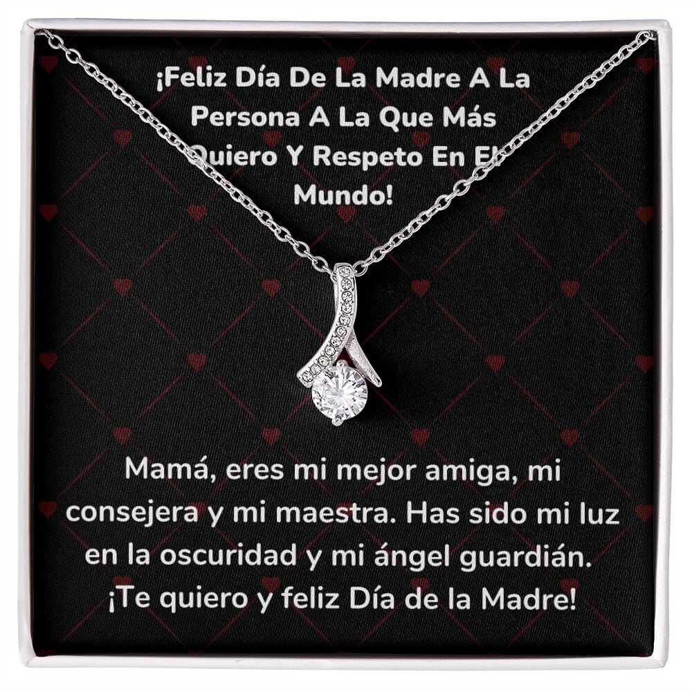 ¡Feliz Día De La Madre A La Persona A La Que Más Quiero Y Respeto En El Mundo! Collar Belleza Seductora (Alluring Beauty) Jewelry/AlluringBeauty Acabado en oro blanco de 14 k Standard Box 