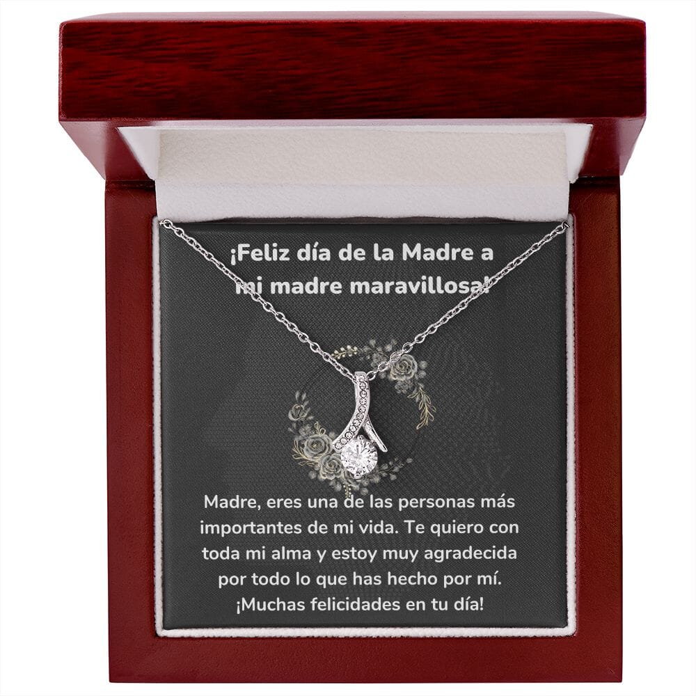 ¡Feliz día de la Madre a mi madre maravillosa! Collar Belleza Seductora (Alluring Beauty) Para Mamá Jewelry ShineOn Fulfillment Acabado en oro blanco de 14 k Luxury Box 