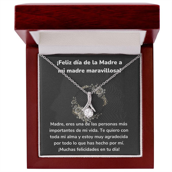¡Feliz día de la Madre a mi madre maravillosa! Collar Belleza Seductora (Alluring Beauty) Para Mamá Jewelry/AlluringBeauty Acabado en oro blanco de 14 k Luxury Box 
