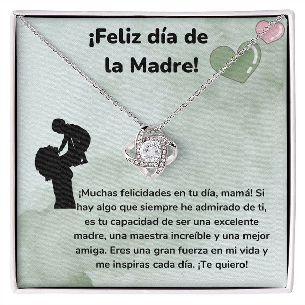 ¡Feliz día de la Madre! Collar Para Mamá Nudo de Amor (LoveKnot) Jewelry/LoveKnot Acabado en oro blanco de 14 k Cajita Estándar (GRATIS) 