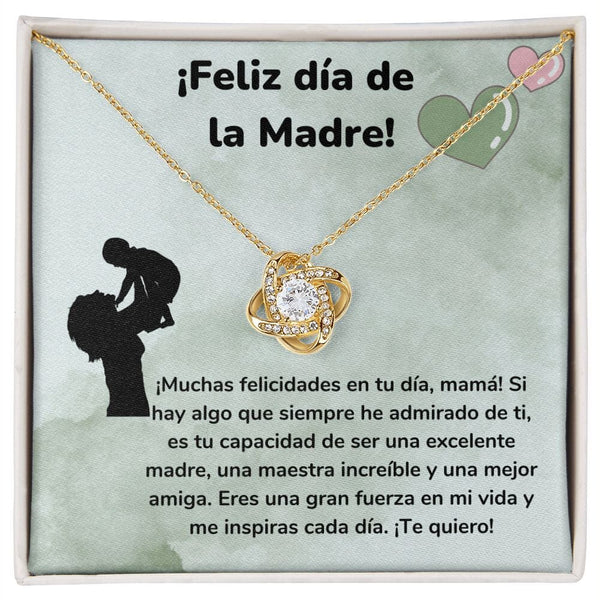 ¡Feliz día de la Madre! Collar Para Mamá Nudo de Amor (LoveKnot) Jewelry/LoveKnot Acabado en Oro Amarillo de 18 quilates Cajita Estándar (GRATIS) 