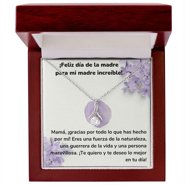 ¡Feliz día de la madre para mi madre increíble! Collar Belleza Seductora (Alluring Beauty) Para Mamá Jewelry/AlluringBeauty Acabado en oro blanco de 14 k Luxury Box 