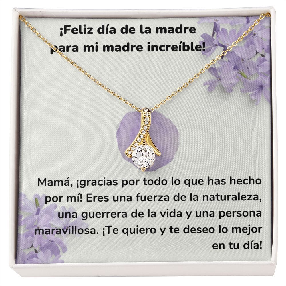 ¡Feliz día de la madre para mi madre increíble! Collar Belleza Seductora (Alluring Beauty) Para Mamá Jewelry/AlluringBeauty Acabado en Oro Amarillo de 18 quilates Standard Box 