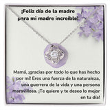 ¡Feliz día de la madre para mi madre increíble! Collar Para Mamá Nudo de Amor (LoveKnot) Jewelry ShineOn Fulfillment Acabado en oro blanco de 14 k Cajita Estándar (GRATIS) 