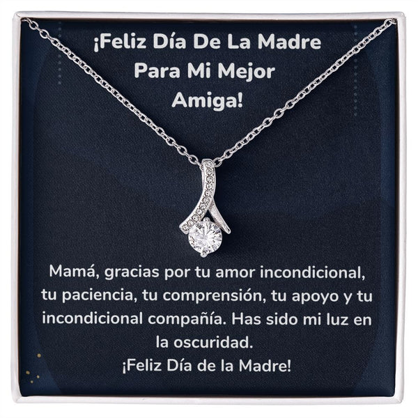 ¡Feliz Día De La Madre Para Mi Mejor Amiga! Collar Belleza Seductora (Alluring Beauty) Para Mamá Jewelry ShineOn Fulfillment Acabado en oro blanco de 14 k Standard Box 