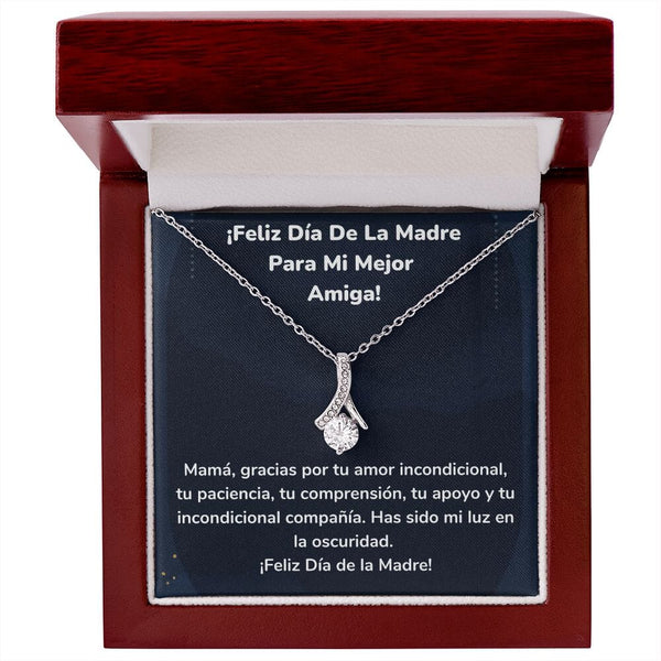 ¡Feliz Día De La Madre Para Mi Mejor Amiga! Collar Belleza Seductora (Alluring Beauty) Para Mamá Jewelry/AlluringBeauty Acabado en oro blanco de 14 k Luxury Box 