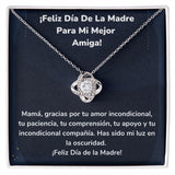 ¡Feliz Día De La Madre Para Mi Mejor Amiga! Collar Para Mamá Nudo de Amor (LoveKnot) Jewelry ShineOn Fulfillment Acabado en oro blanco de 14 k Cajita Estándar (GRATIS) 