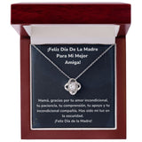 ¡Feliz Día De La Madre Para Mi Mejor Amiga! Collar Para Mamá Nudo de Amor (LoveKnot) Jewelry ShineOn Fulfillment Acabado en oro blanco de 14 k Caja de Lujo Madera Con Luz led 