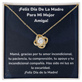 ¡Feliz Día De La Madre Para Mi Mejor Amiga! Collar Para Mamá Nudo de Amor (LoveKnot) Jewelry ShineOn Fulfillment Acabado en Oro Amarillo de 18 quilates Cajita Estándar (GRATIS) 