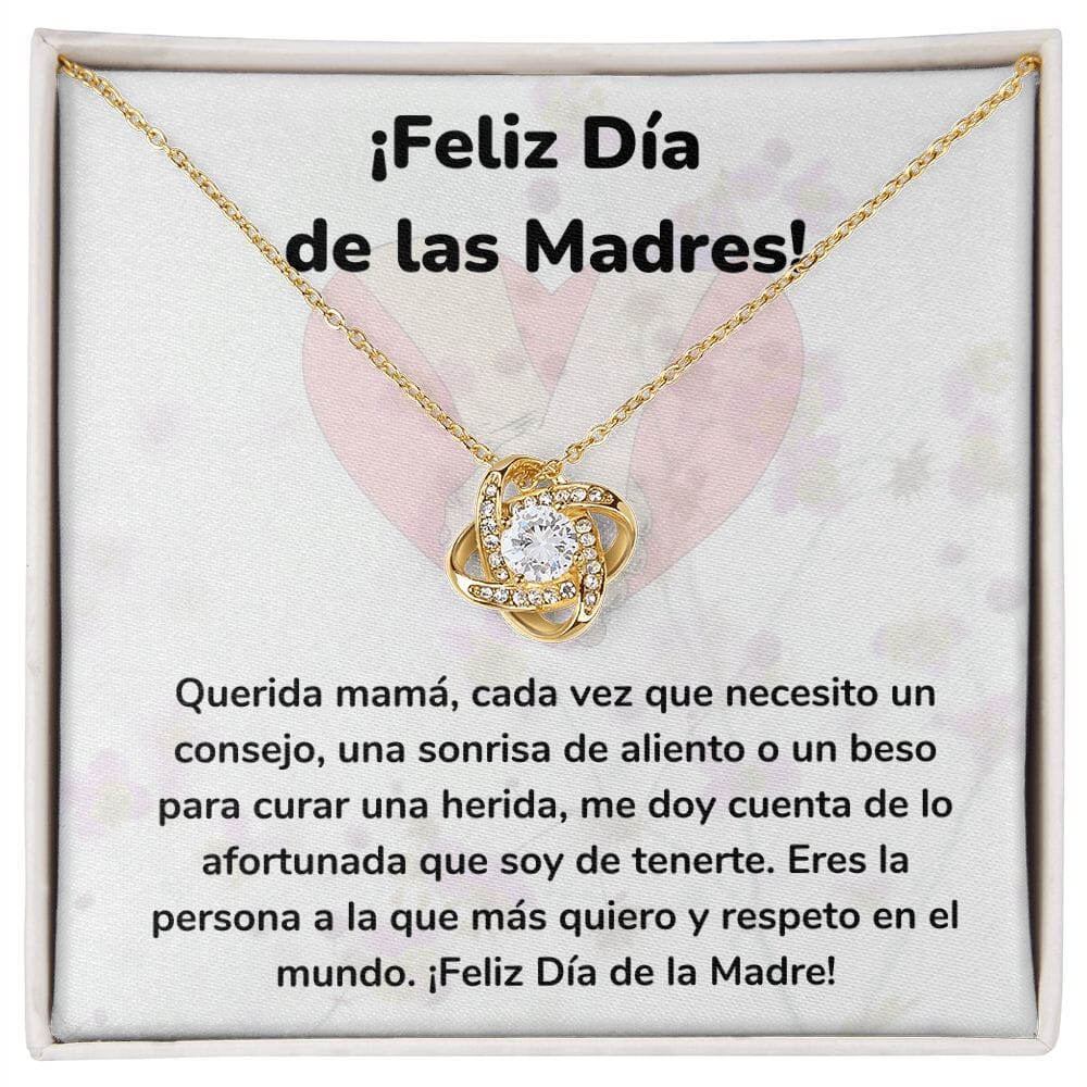 ¡Feliz Día de las Madres! -- Collar Para Mamá Nudo de Amor (LoveKnot) Jewelry ShineOn Fulfillment Acabado en Oro Amarillo de 18 quilates Cajita Estándar (GRATIS) 