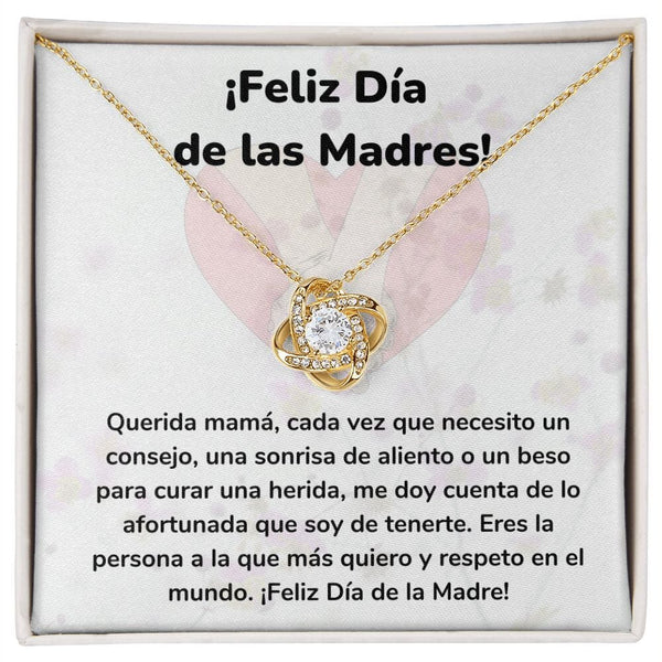 ¡Feliz Día de las Madres! -- Collar Para Mamá Nudo de Amor (LoveKnot) Jewelry ShineOn Fulfillment Acabado en Oro Amarillo de 18 quilates Cajita Estándar (GRATIS) 