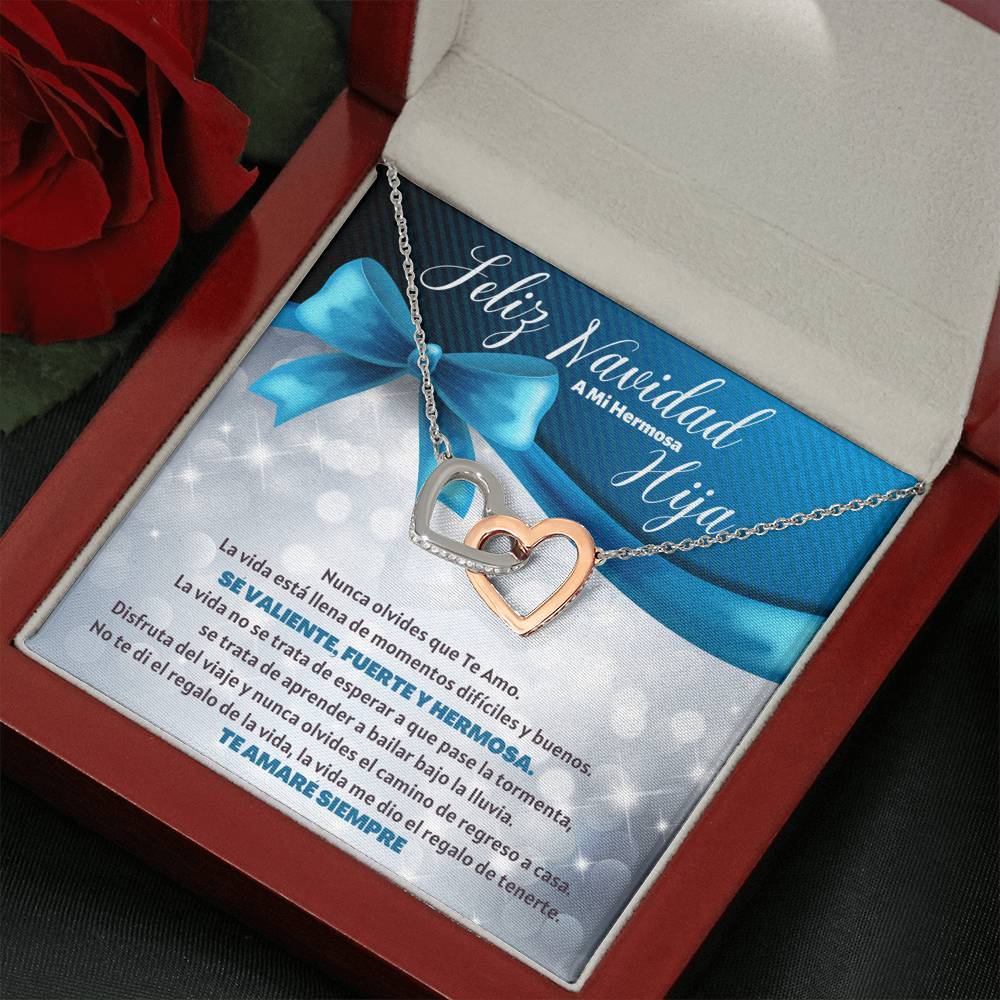 Feliz Navidad a Mi Hermosa Hija - Collar Corazones entrelazados Jewelry ShineOn Fulfillment 