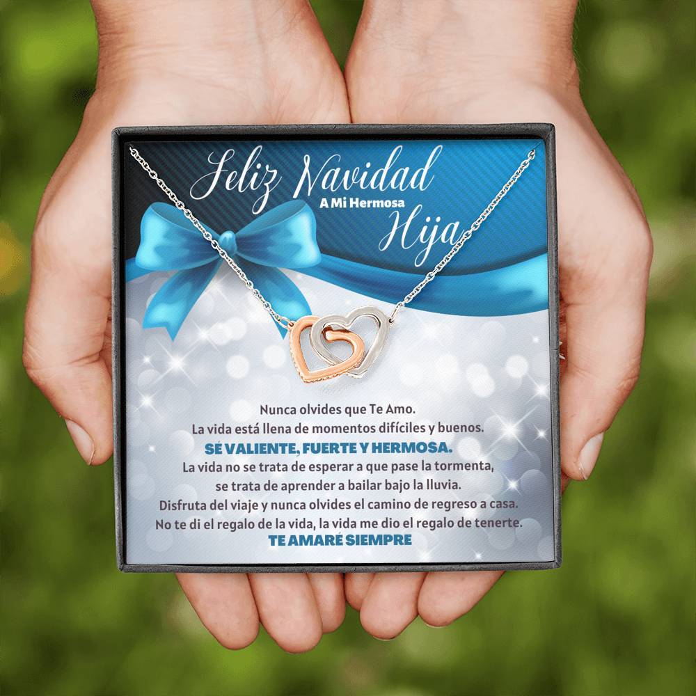 Feliz Navidad a Mi Hermosa Hija - Collar Corazones entrelazados Jewelry/InterlockingHearts 