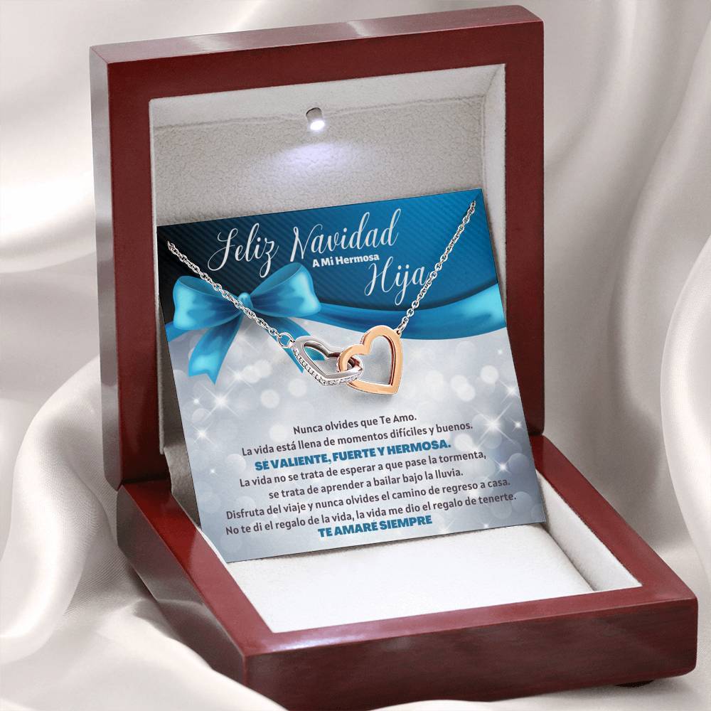 Feliz Navidad a Mi Hermosa Hija - Collar Corazones entrelazados Jewelry/InterlockingHearts 