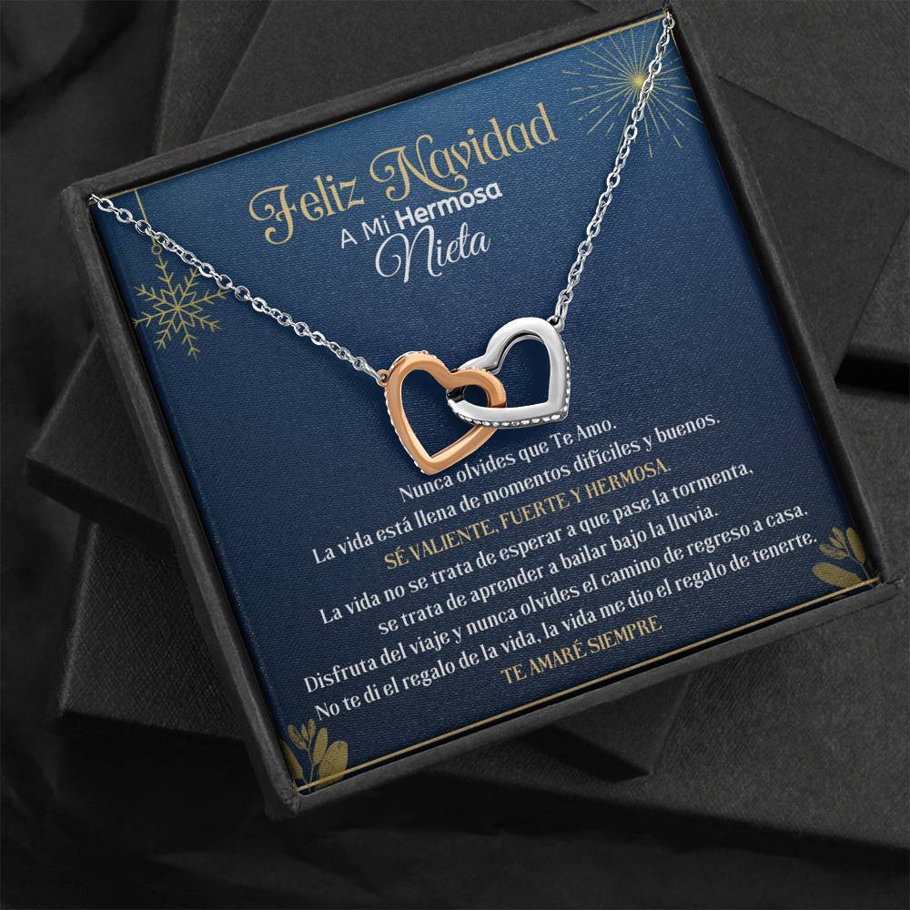 Feliz Navidad a Mi Hermosa Nieta - Collar Corazones entrelazados Jewelry/InterlockingHearts 