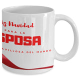 Feliz Navidad para la ESPOSA más maravillosa del mundo, Taza de Regalo Coffee Mug Regalos.Gifts 