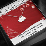 Feliz Navidad para la mamá más linda del mundo - Collar con corazones. Jewelry ShineOn Fulfillment Sterling Silver - 3 Hearts 