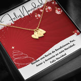 Feliz Navidad para la mamá más linda del mundo - Collar con corazones. Jewelry ShineOn Fulfillment 18K Yellow Gold Finish - 3 Hearts 