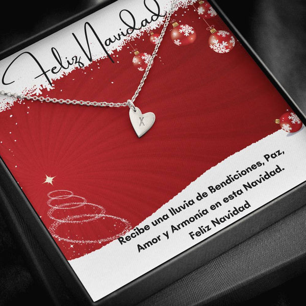 Feliz Navidad para la mamá más linda del mundo - Collar con corazones. Jewelry ShineOn Fulfillment Sterling Silver - 1 Heart 