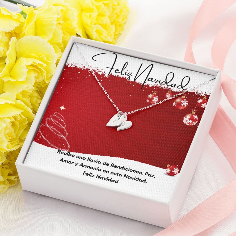 Feliz Navidad para la mamá más linda del mundo - Collar con corazones. Jewelry 