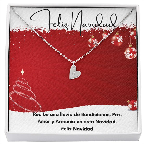 Feliz Navidad para la mamá más linda del mundo - Collar con corazones. Jewelry Sterling Silver - 1 Heart 
