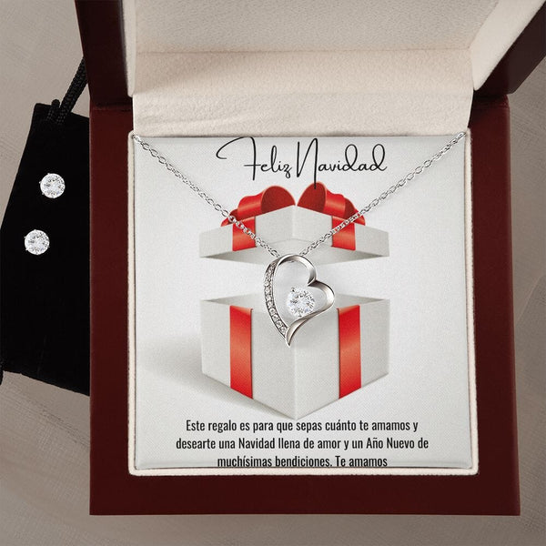 Feliz Navidad - Regalo Collar Forever Love Jewelry/ForeverLove ShineOn Fulfillment Acabado en oro blanco de 14 k Luxury Box 