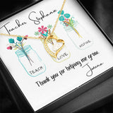For my teacher - Forever Love Necklace - Thank you for helping me grow. Jewelry ShineOn Fulfillment 18k Yellow Gold Finish 