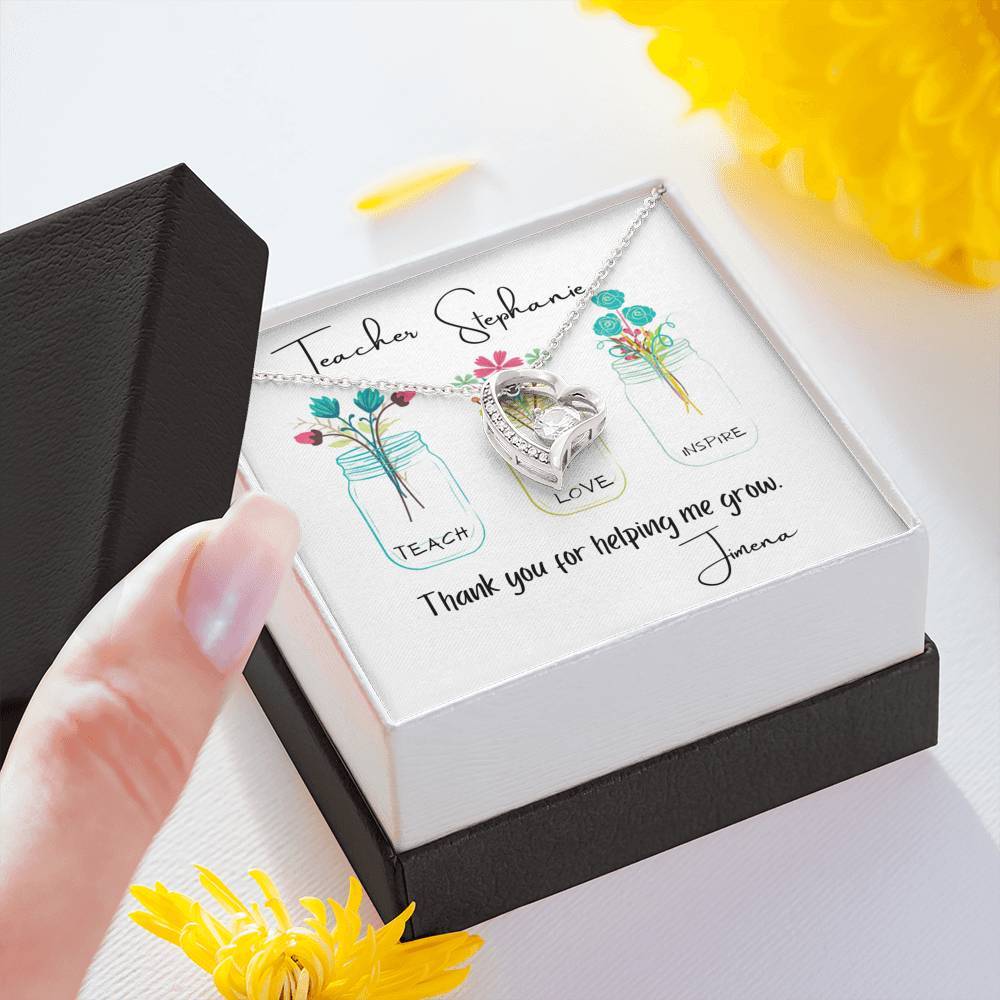 For my teacher - Forever Love Necklace - Thank you for helping me grow. Jewelry ShineOn Fulfillment 