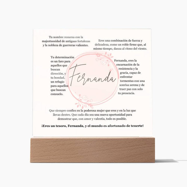 "Fortaleza y Gracia Encapsuladas: Acrílico Exclusivo para FERNANDA, la Guerrera de Luz" Jewelry ShineOn Fulfillment 