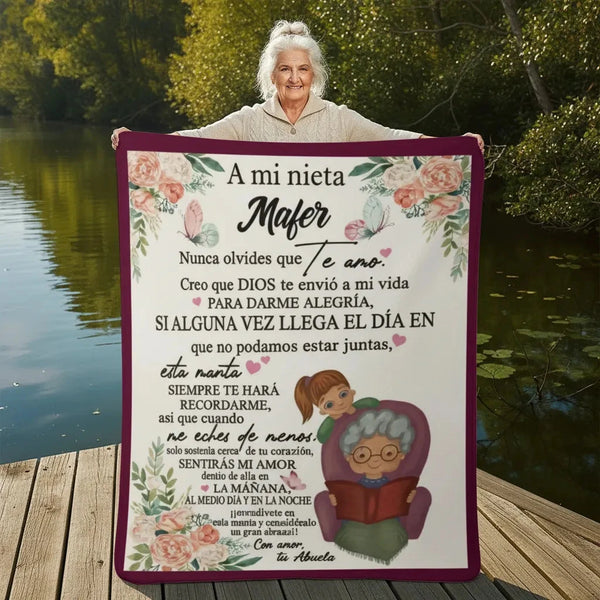 Frazada, Manta Abrazo de Abuela 💖 – Un Mensaje de Amor Eterno para Mi Nieta (Cobija) Jewelry 