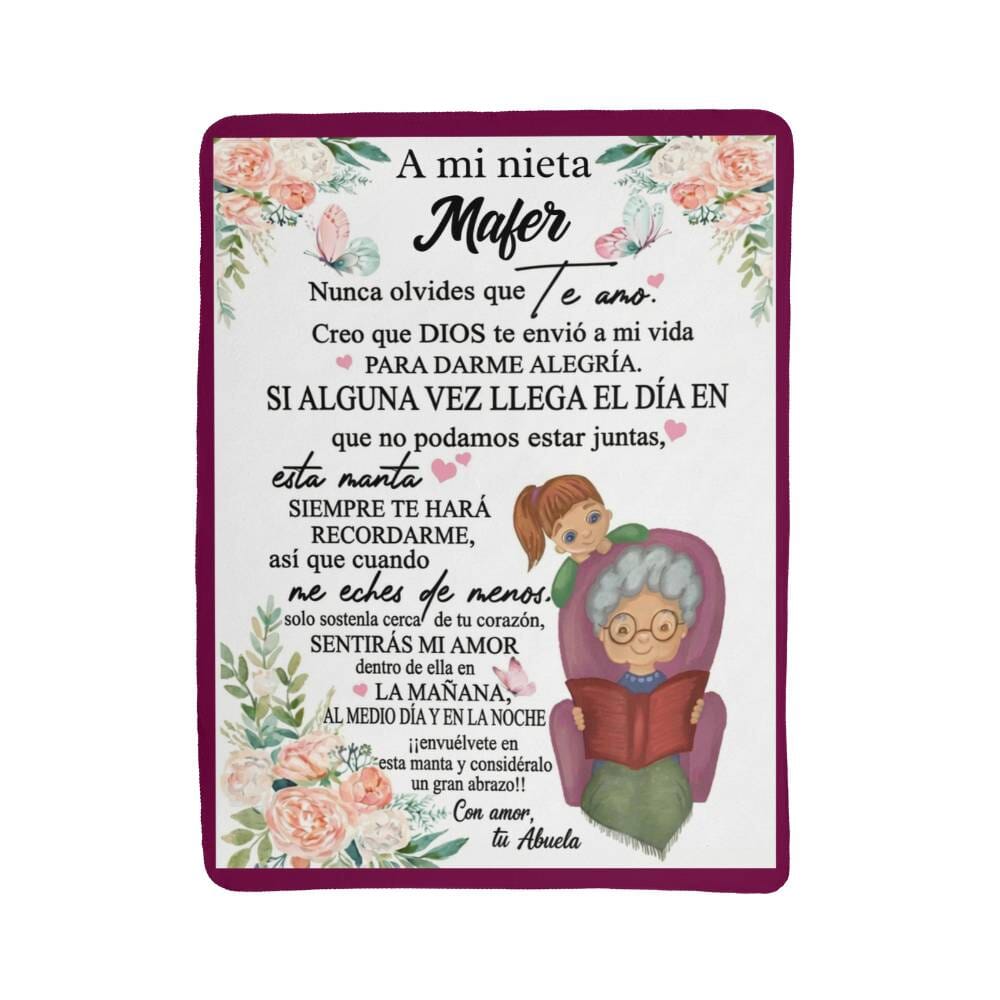 Frazada, Manta Abrazo de Abuela 💖 – Un Mensaje de Amor Eterno para Mi Nieta (Cobija) Jewelry 