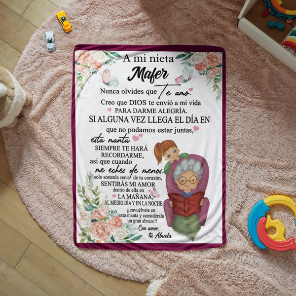 Frazada, Manta Abrazo de Abuela 💖 – Un Mensaje de Amor Eterno para Mi Nieta (Cobija) Jewelry 