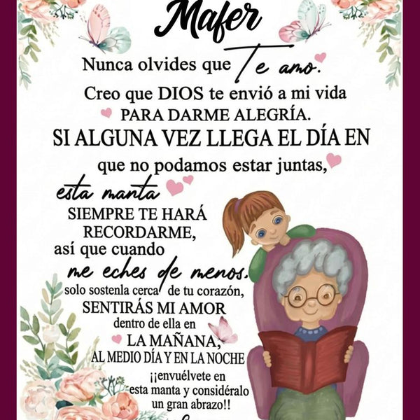 Frazada, Manta Abrazo de Abuela 💖 – Un Mensaje de Amor Eterno para Mi Nieta (Cobija) Jewelry 
