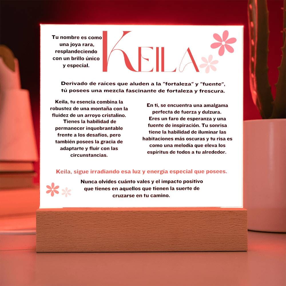 Gema de Vida: La Magia de Ser Keila - Acrílico con Luz Led Acrylic/Square ShineOn Fulfillment 
