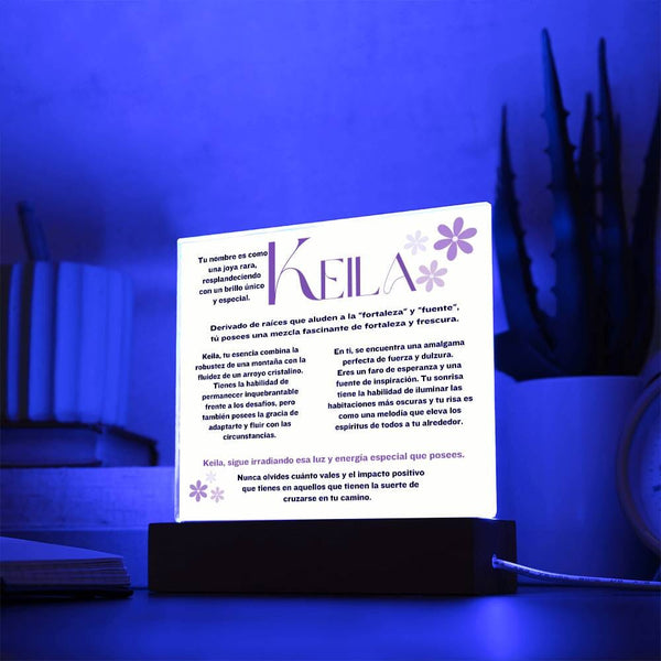Gema de Vida: La Magia de Ser Keila - Acrílico con Luz Led Acrylic/Square ShineOn Fulfillment 