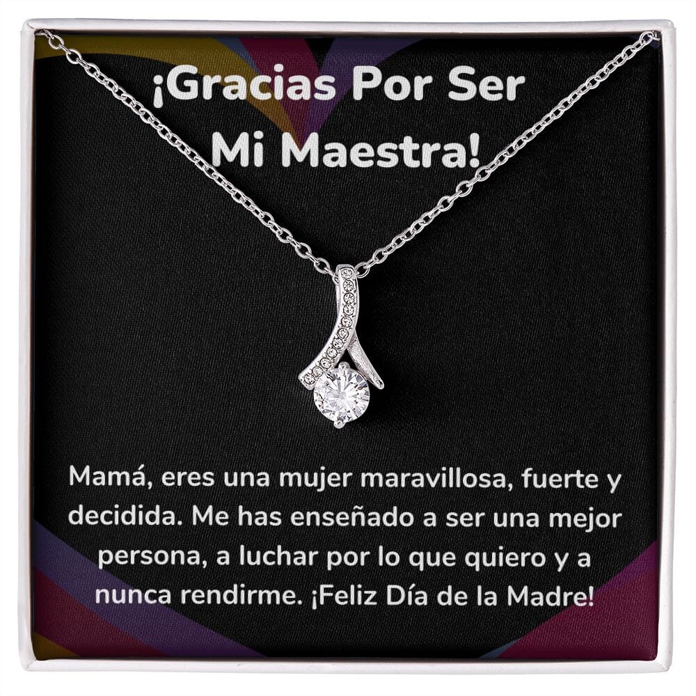 ¡Gracias Por Ser Mi Maestra! Collar Belleza Seductora (Alluring Beauty) Para Mamá Jewelry ShineOn Fulfillment Acabado en oro blanco de 14 k Standard Box 