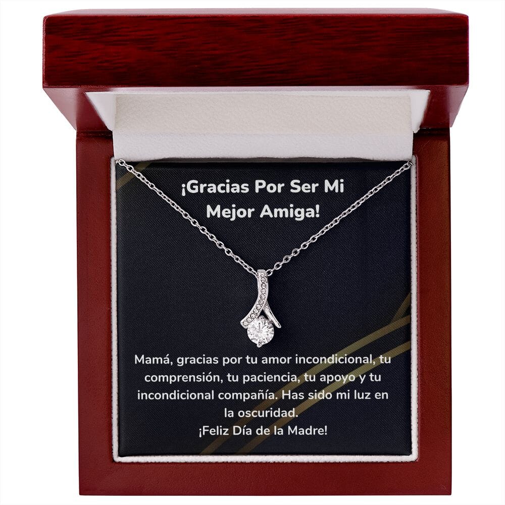 ¡Gracias Por Ser Mi Mejor Amiga! Collar Belleza Seductora (Alluring Beauty) Para Mamá Jewelry/AlluringBeauty Acabado en oro blanco de 14 k Luxury Box 
