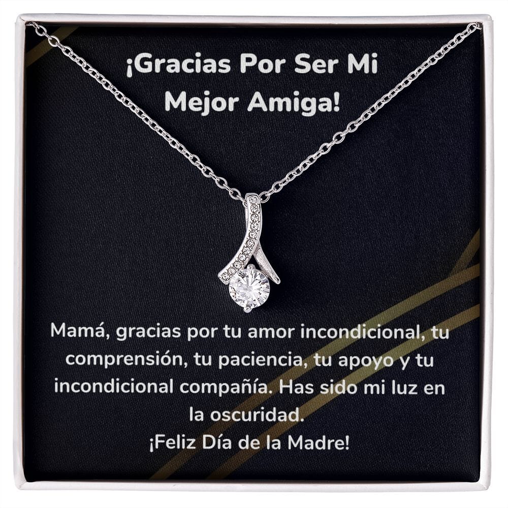 ¡Gracias Por Ser Mi Mejor Amiga! Collar Belleza Seductora (Alluring Beauty) Para Mamá Jewelry/AlluringBeauty Acabado en oro blanco de 14 k Standard Box 