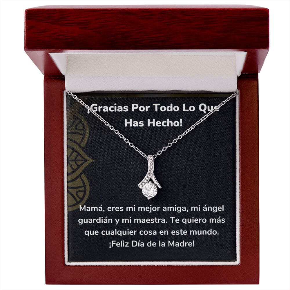 ¡Gracias Por Todo Lo Que Has Hecho! Collar Belleza Seductora (Alluring Beauty) Para Mamá Jewelry ShineOn Fulfillment Acabado en oro blanco de 14 k Luxury Box 