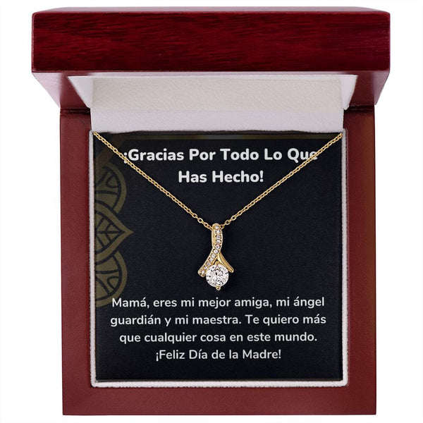 ¡Gracias Por Todo Lo Que Has Hecho! Collar Belleza Seductora (Alluring Beauty) Para Mamá Jewelry/AlluringBeauty Acabado en Oro Amarillo de 18 quilates Luxury Box 