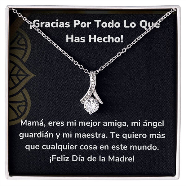 ¡Gracias Por Todo Lo Que Has Hecho! Collar Belleza Seductora (Alluring Beauty) Para Mamá Jewelry ShineOn Fulfillment Acabado en oro blanco de 14 k Standard Box 