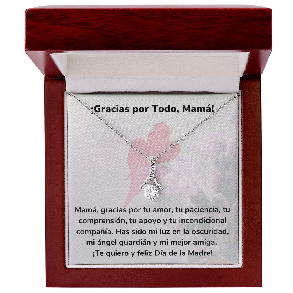 ¡Gracias por Todo, Mamá! Collar Belleza Seductora (Alluring Beauty) Para Mamá Jewelry/AlluringBeauty Acabado en oro blanco de 14 k Luxury Box 