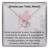 ¡Gracias por Todo, Mamá! Collar Para Mamá Nudo de Amor (LoveKnot) Jewelry ShineOn Fulfillment Acabado en oro blanco de 14 k Cajita Estándar (GRATIS) 