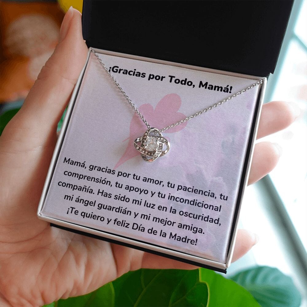 ¡Gracias por Todo, Mamá! Collar Para Mamá Nudo de Amor (LoveKnot) Jewelry ShineOn Fulfillment 